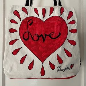 BRIGHTON VALENTINES RETIRED DESIGN TOTE BAG. NEW NEVER USED!